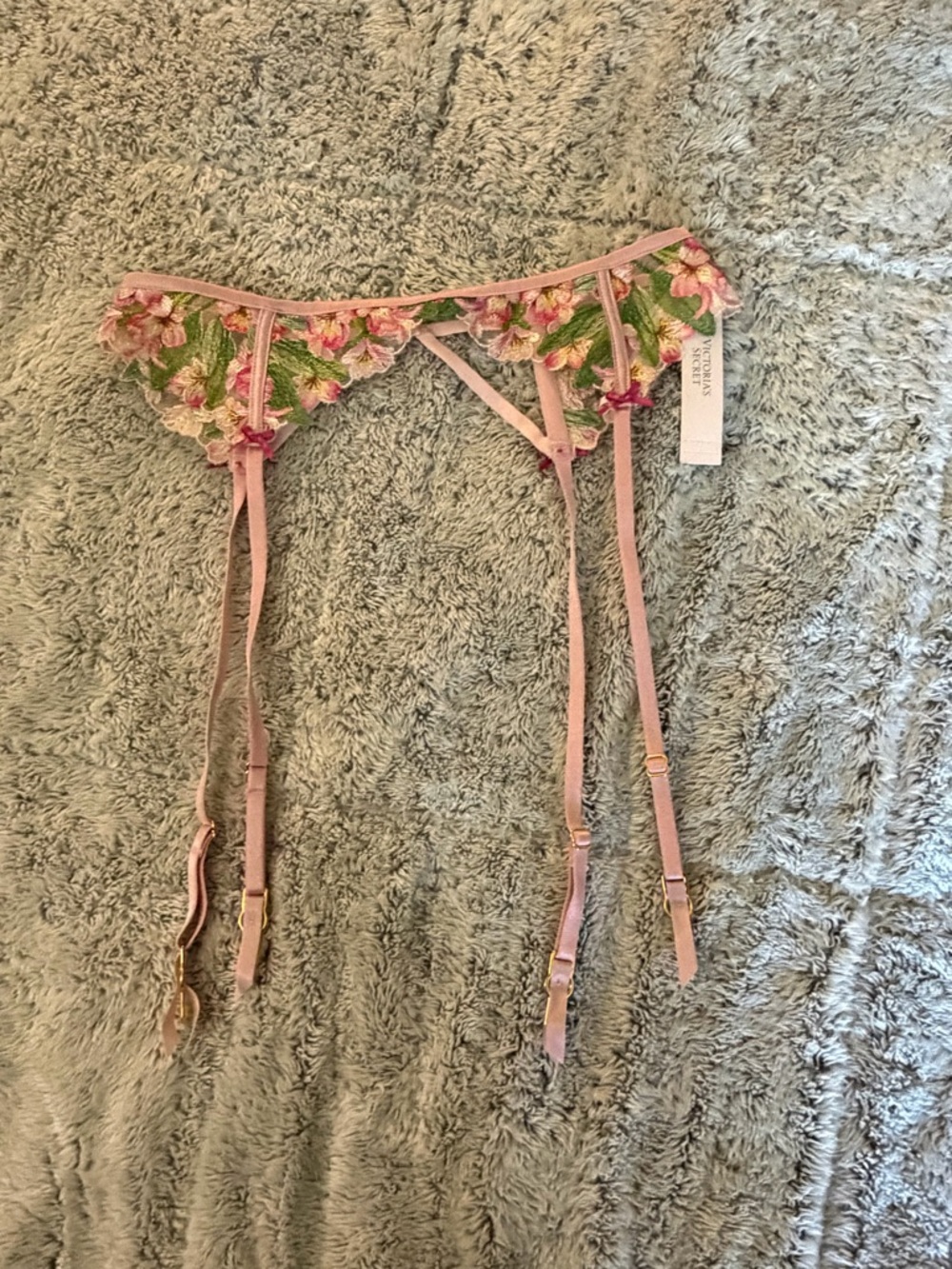 Victoria's Secret Lilac Floral Embroidered Garter